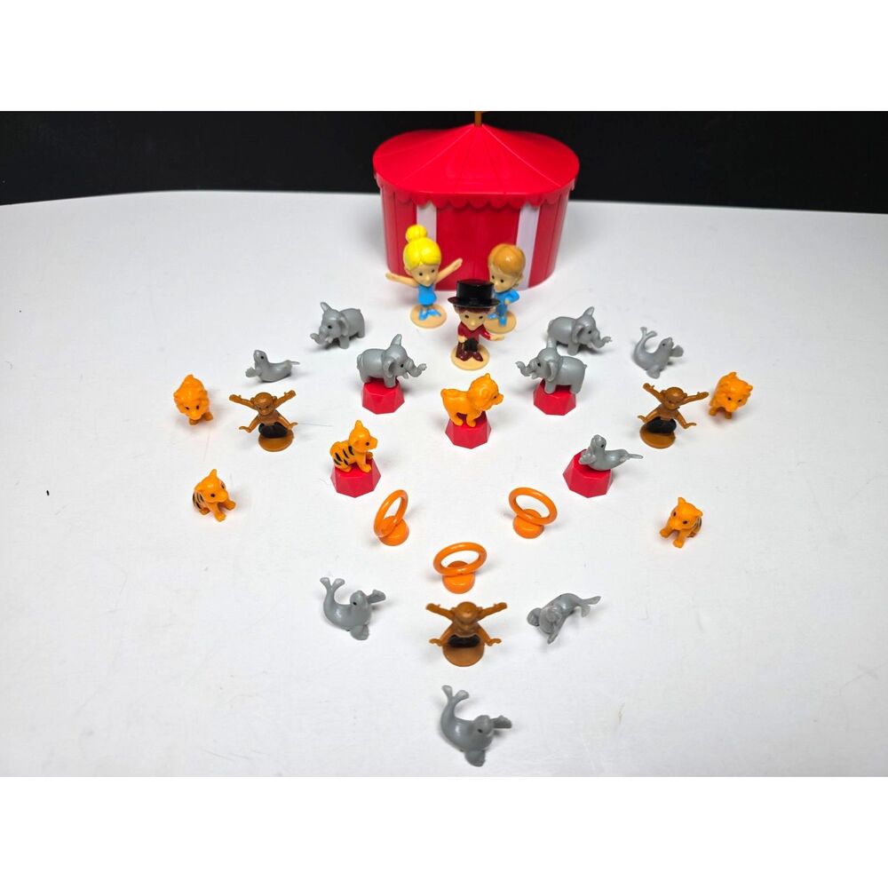 Magic Time Teeny Tiny Mini Circus Playset Expanded Complete lot 34 Pcs. & Box